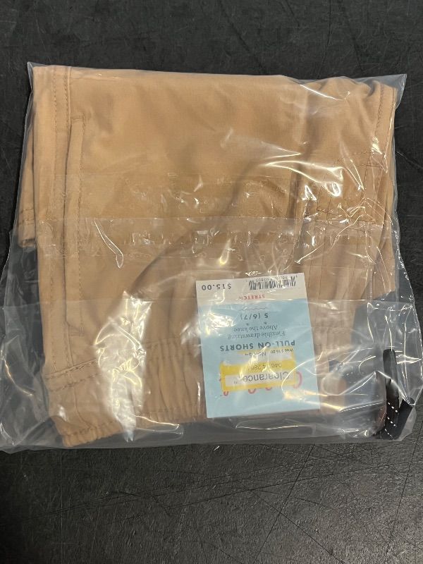 Photo 1 of (S) Boys' Quick Dry 'Above the Knee' Pull-on Shorts - Cat & Jack™ Tan S: Lightweight Poplin, Mid Rise, Stretch Fabric