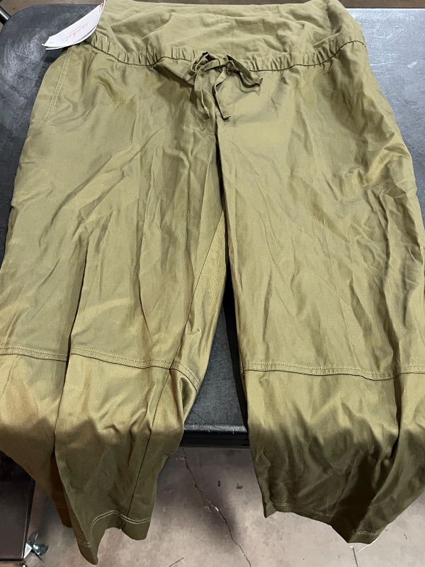 Photo 1 of (L) Over the Belly High-Rise Barrel Leg Chino Maternity Pants - Isabel Maternity by Ingrid & Isabel™ Olive Green L
