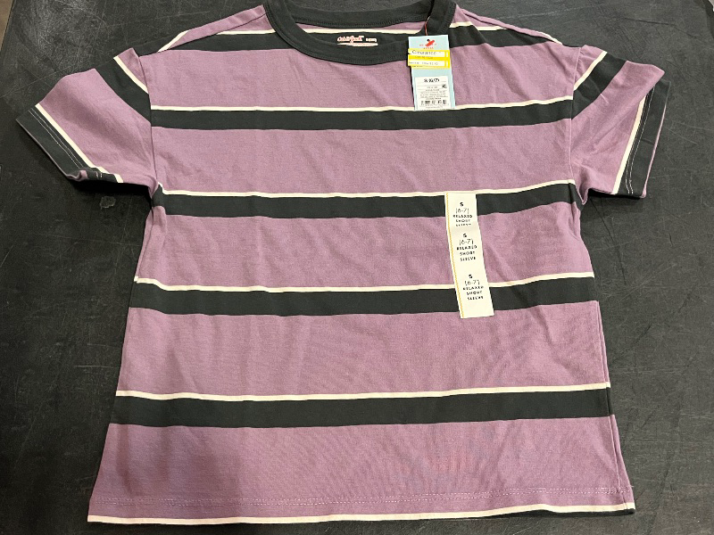 Photo 1 of (S) Boys' Short Sleeve Striped Oversized T-Shirt - Cat & Jack™ Brick Red S