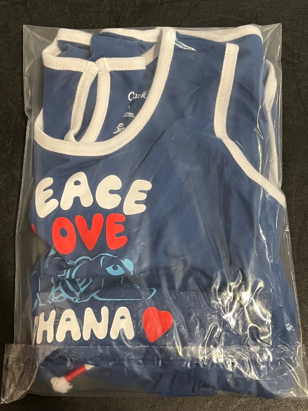 View 3 of (M) Girls' Stitch 'Peace Love Ohana' Romper - the Disney Collection by Cat & Jack™ White/Navy Blue M