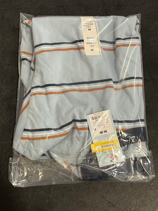 Photo 1 of (M) Boys' Short Sleeve Striped Oversized T-Shirt - Cat & Jack™ Light Blue M
