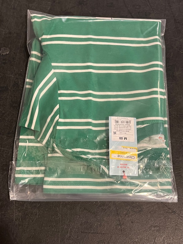 View 3 of (M) Boys' Short Sleeve Striped T-Shirt - Cat & Jack™ Green M: Pullover, Jersey Fabric