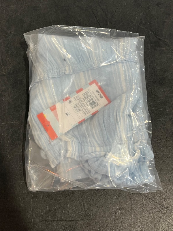 Photo 1 of 2T Toddler Girls' Multi Striped Tank Gauze Dress - Cat & Jack™ Cream/Blue 2T
