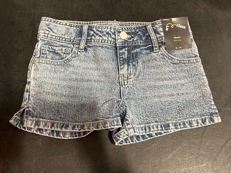 Photo 1 of (M) Girls' Mid-Rise Shortie Denim Shorts - Art Class™ Light Wash M
