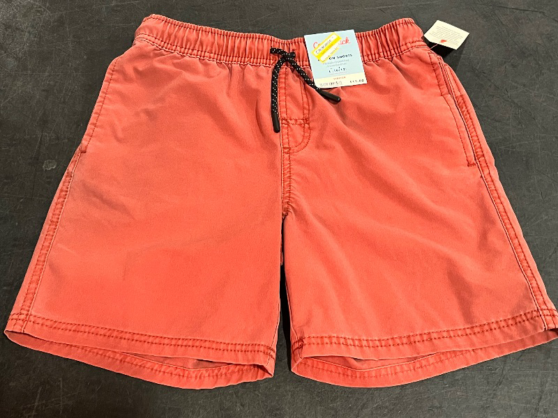 Photo 1 of (L) Boys' Quick Dry 'Above the Knee' Pull-on Shorts - Cat & Jack™ Red L: Lightweight Poplin, Mid Rise, Drawstring

