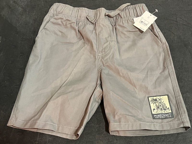 Photo 1 of (XS) Boys' Minecraft Woven Shorts - Gray XS