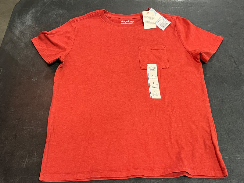 Photo 1 of (L) Boys' Short Sleeve Washed Pocket T-Shirt - Cat & Jack™ Brick Red L