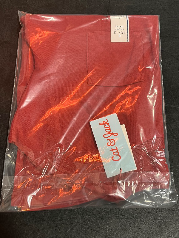 Photo 1 of (L) Boys' Short Sleeve Washed Pocket T-Shirt - Cat & Jack™ Brick Red L