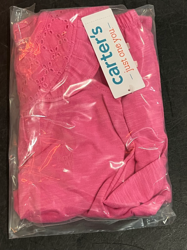 Photo 1 of 12M Carter's Just One You® Baby Girls' Eyelet Solid Romper - Pink 12M: Cotton, Snap Closure, Flutter Sleeve