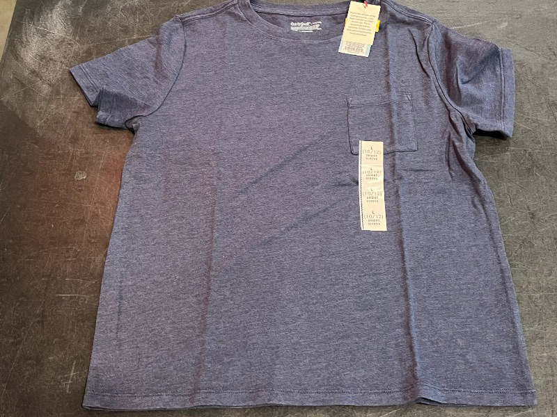 View 2 of (L) Boys' Short Sleeve Washed Pocket T-Shirt - Cat & Jack™ Navy Blue L

