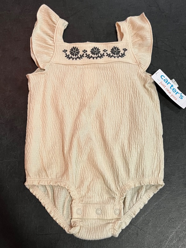Photo 1 of 12M Carter's Just One You® Baby Girls' Romper with Embroidery - Black/Ivory 12M

