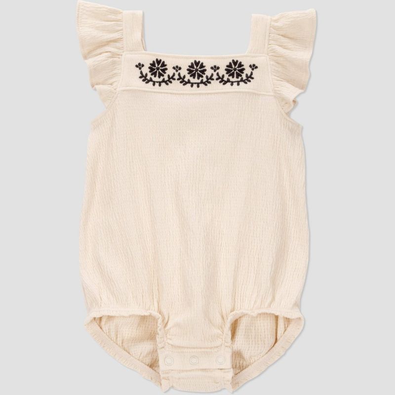 Photo 1 of 12M Carter's Just One You® Baby Girls' Romper with Embroidery - Black/Ivory 12M
