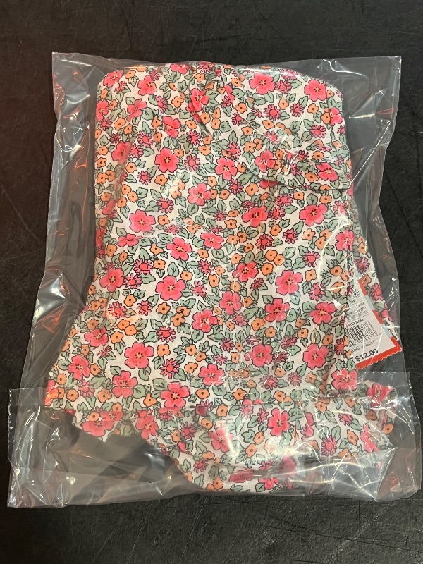 Photo 1 of 2T Toddler Girls' Floral Romper - Cat & Jack™ 2T: Lightweight Poplin, Elastic Straps, Crotch Snap

