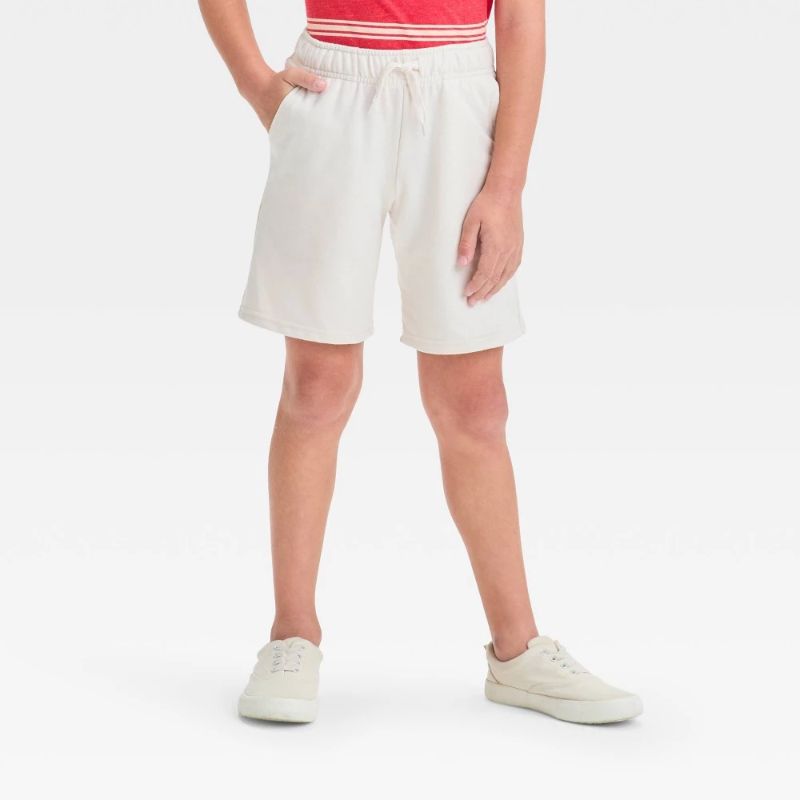 Photo 1 of (S) Boys' Pull-on Shorts - Cat & Jack™ Beige S: French Terry, Drawstring Waist, Midweight Fabric
