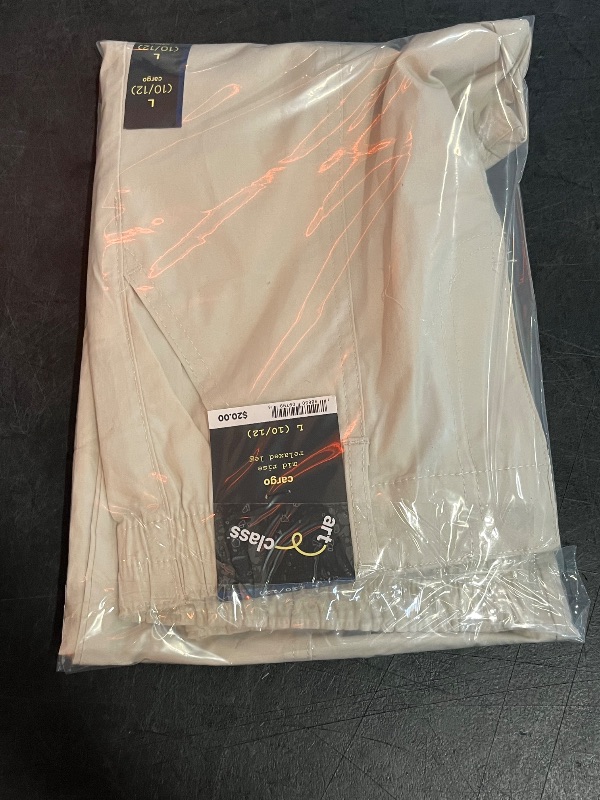 Photo 1 of (L) Girls' Straight Leg Cargo Pants - Art Class™ Khaki L: Midweight Cotton-Spandex, 27" Inseam