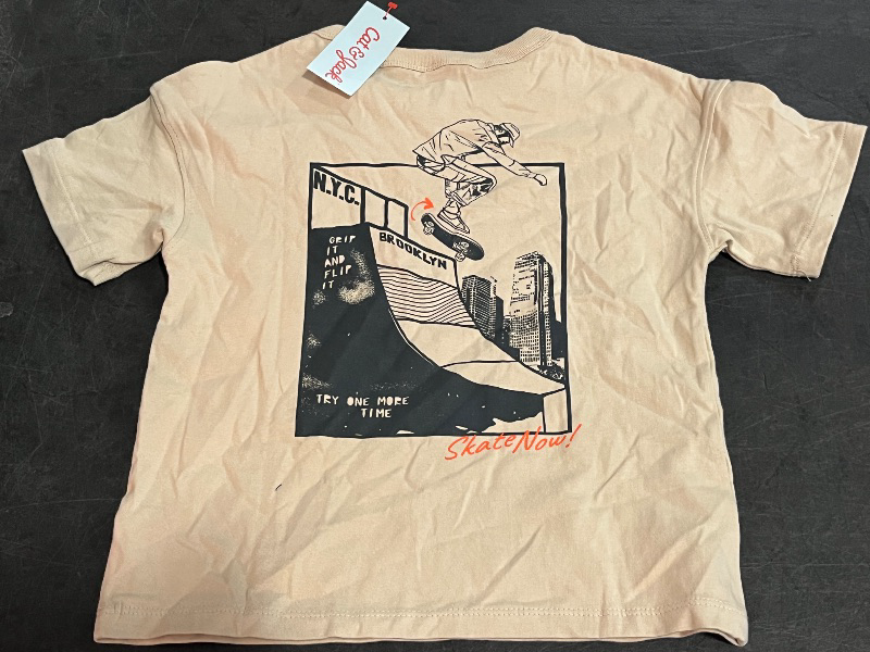 Photo 1 of (XS) Boys' Short Sleeve Relaxed Oversized Fit T-Shirt - Cat & Jack™ Khaki XS

