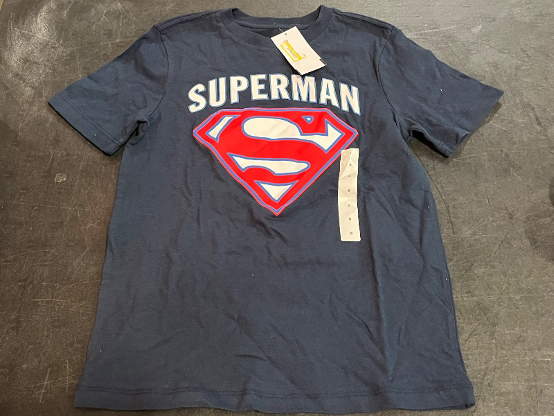 View 2 of (S) Boys' Super-Man Short Sleeve Graphic T-Shirt - Blue S