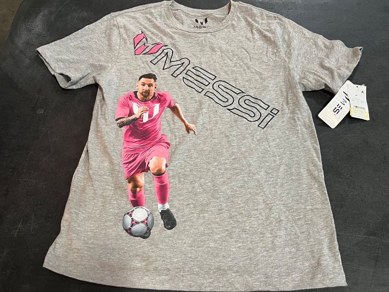 View 2 of (XL) Boys' Messi Short Sleeve Graphic T-Shirt - Gray XL