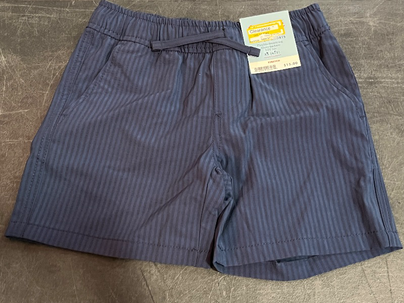 View 2 of (XS) Boys' Above the Knee Quick Dry Pull-on Shorts - Cat & Jack™ Navy Blue XS: Relaxed Fit, Seersucker, Mid Rise, Drawstring Waist
