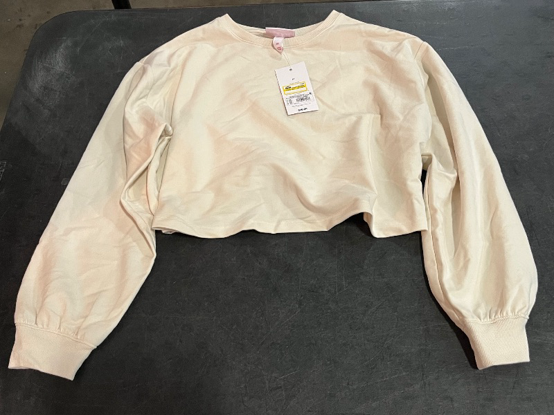 Photo 1 of (M) Cropped Maternity Sweatshirt - Isabel Maternity by Ingrid & Isabel™ Cream M
