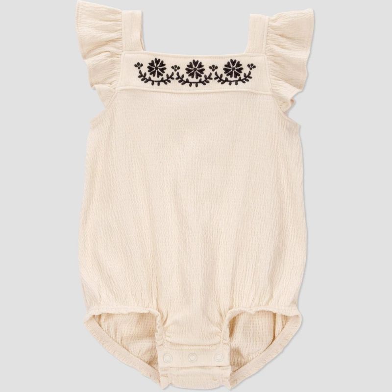 Photo 1 of 18M Carter's Just One You® Baby Girls' Romper with Embroidery - Black/Ivory 18M
