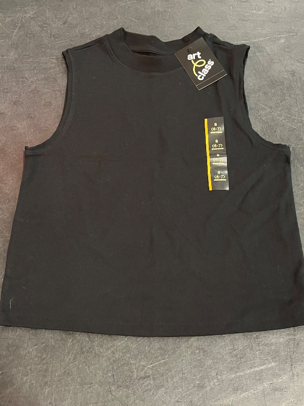 Photo 1 of (S) Boys' Cutoff Tank Top - Art Class™ Black S: Crew Neck, Midweight Knit Jersey, Pullover Style