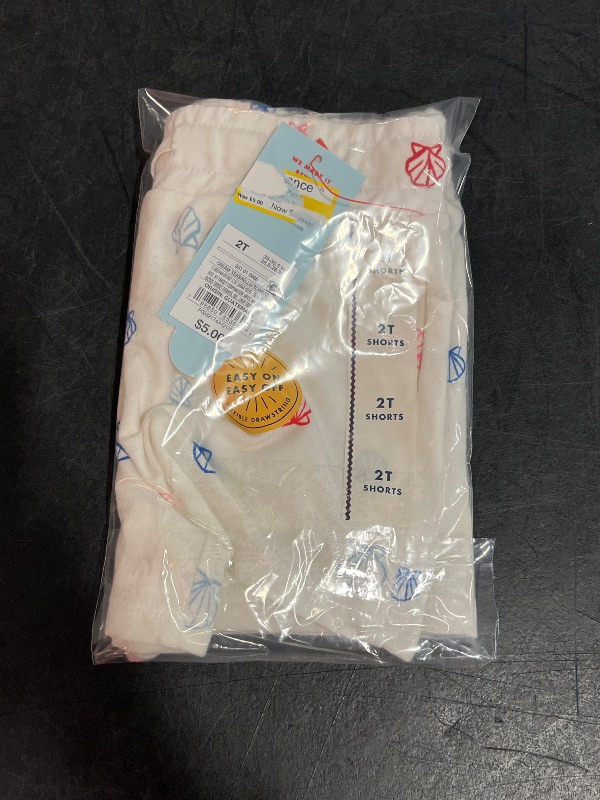 Photo 1 of 2T Toddler Girls' Seashell Shorts - Cat & Jack™ Off-White 2T: Elastic Waist, French Terry