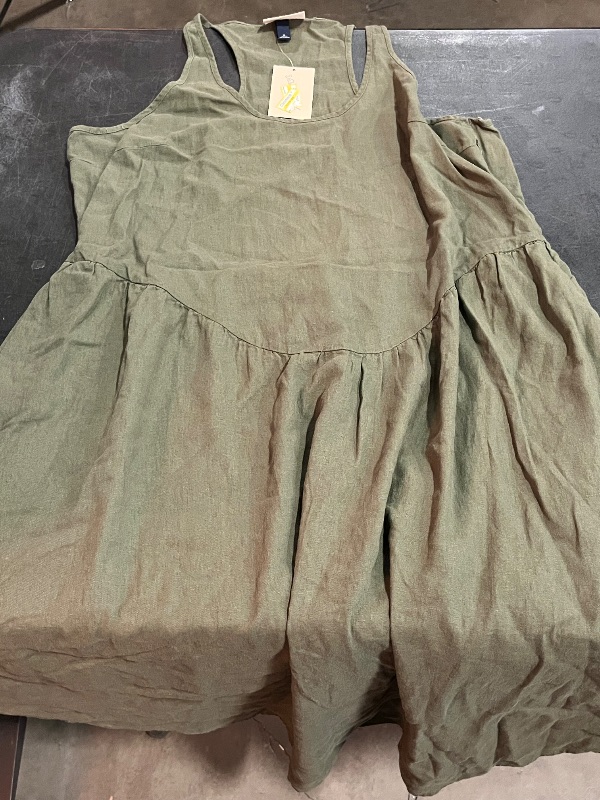Photo 1 of (XL) Women's Drop Waist MIDI a-Line Dress - Universal Thread™ Olive Green XL
