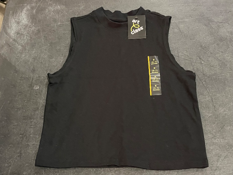 Photo 1 of (S) Boys' Cutoff Tank Top - Art Class™ Black S: Crew Neck, Midweight Knit Jersey, Pullover Style
