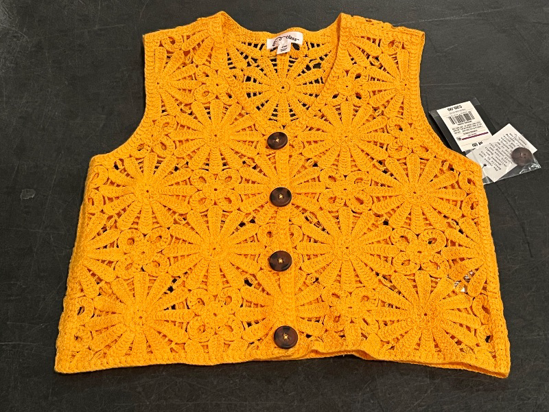 Photo 1 of (M) Girls' Open Work Sweater Vest - Art Class™ Orange M
