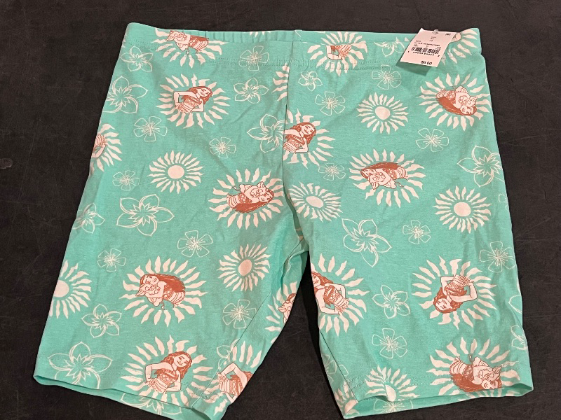 Photo 1 of (XL) Girls' Moana Bike Shorts - Green XL
