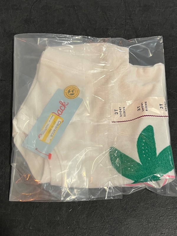 Photo 1 of 3T Toddler Girls' Boxy Short Sleeve Palm Tree Graphic T-Shirt - Cat & Jack™ Cream 3T
