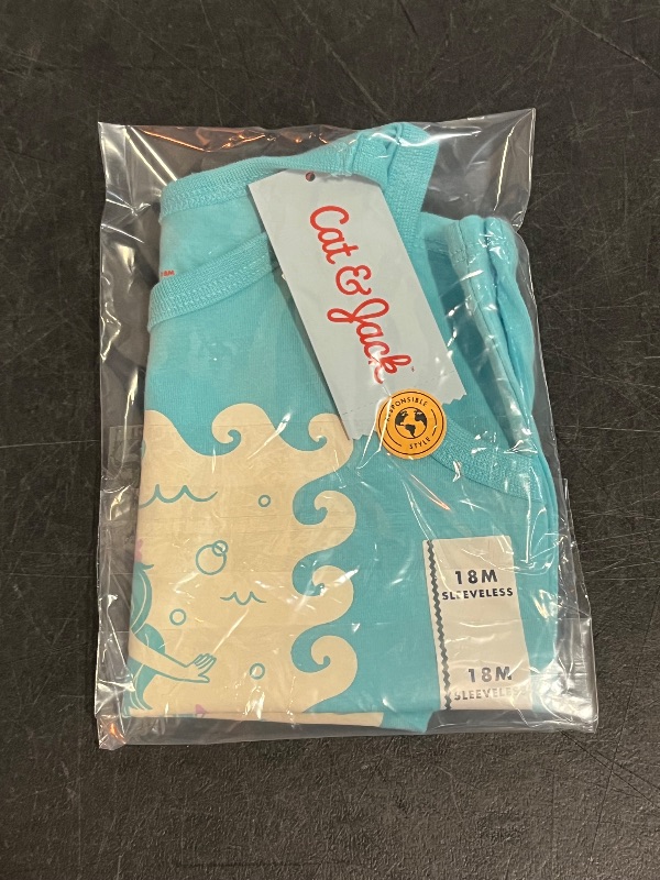 View 3 of 18M Toddler Girls' 'Mermaid' Graphic Tank Top - Shirt - Cat & Jack™ Turquoise Blue 18M
