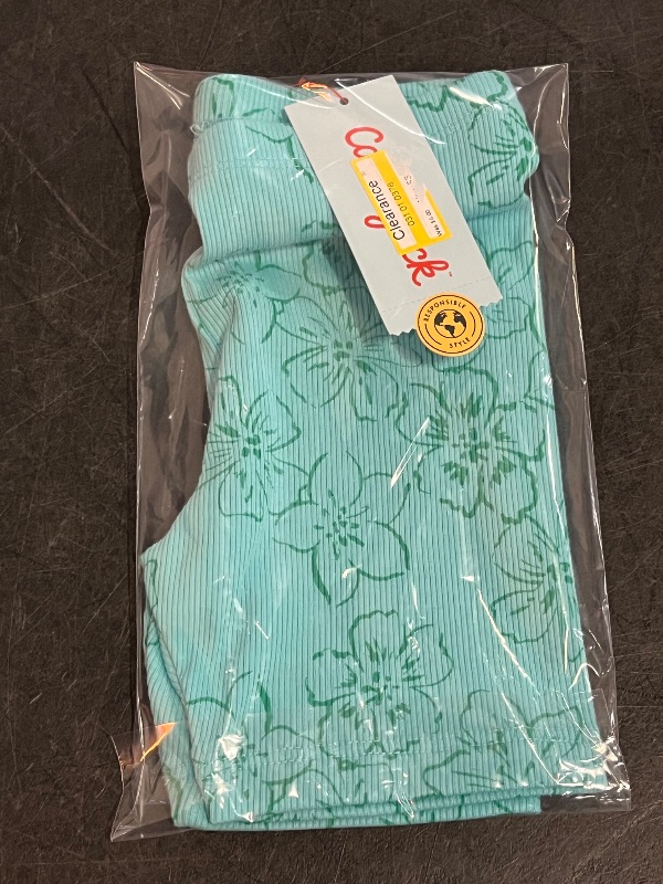 Photo 1 of 2T Toddler Girls' Ribbed Bike Shorts - Cat & Jack™ Turquoise Blue 2T
