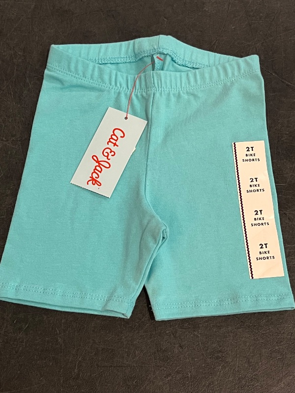 Photo 1 of 2T Toddler Girls' Bike Shorts - Cat & Jack™ Turquoise Blue 2T
