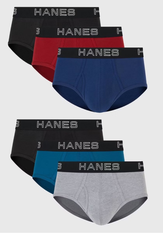 Photo 1 of (M) Hanes Premium Mens Stretch Classic Brief 6pk -Tagless, High Rise , Lightweight Fabric 