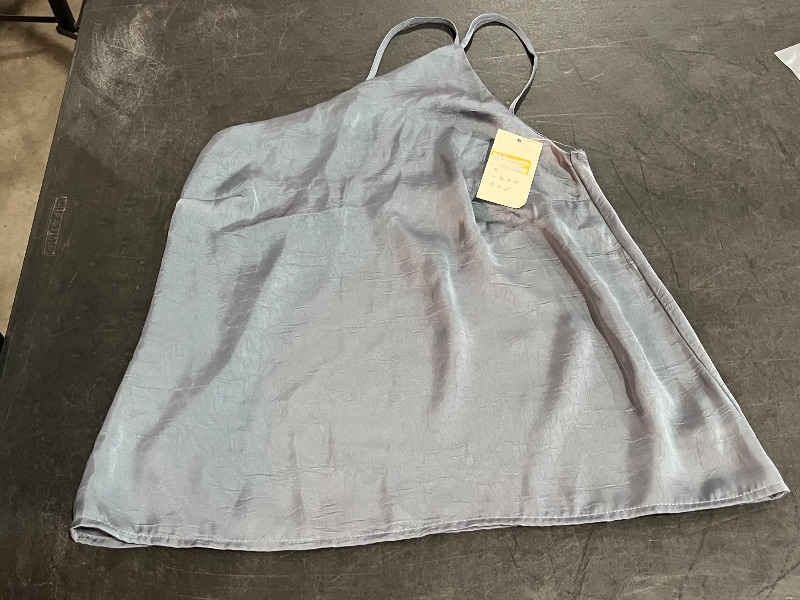 View 2 of (S) Women's One Shoulder Tank Top - a New Day Dark Blue S: Recycled Polyester, Asymmetrical Neckline, Spaghetti Straps, Pullover