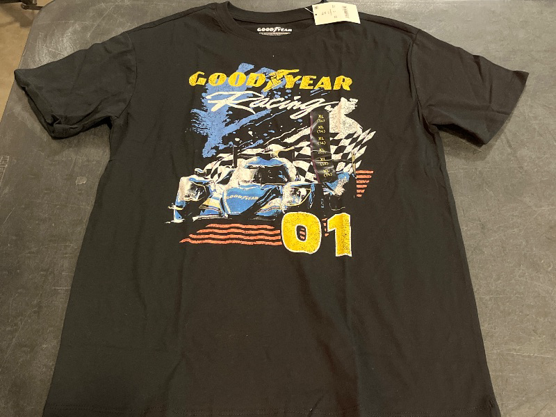 Photo 1 of (XL) Girls' Goodyear Racing Oversized Short Sleeve Graphic T-Shirt - Black XL

