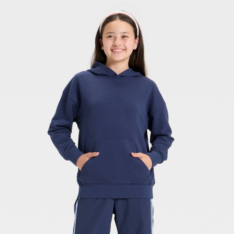 Photo 1 of (S) Girls' French Terry Oversized Pullover Sweatshirt - Art Class™ Blue S
