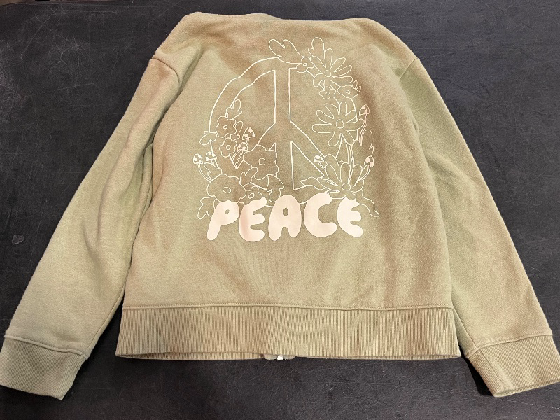 Photo 1 of (M) Girls Peace Zip Up Jacket- Cat&Jack, Green 