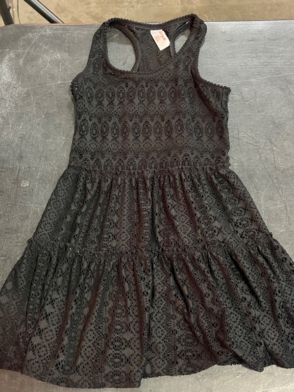 Photo 1 of (L) Girls Kids Cover Up Dress, Black Knitted 