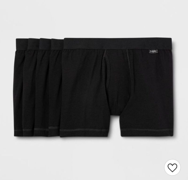 Photo 1 of (S) Men's Boxer Briefs 5pk - Goodfellow & Co™ Black S: Cotton Spandex Blend, Mid Rise, Jersey Fabric