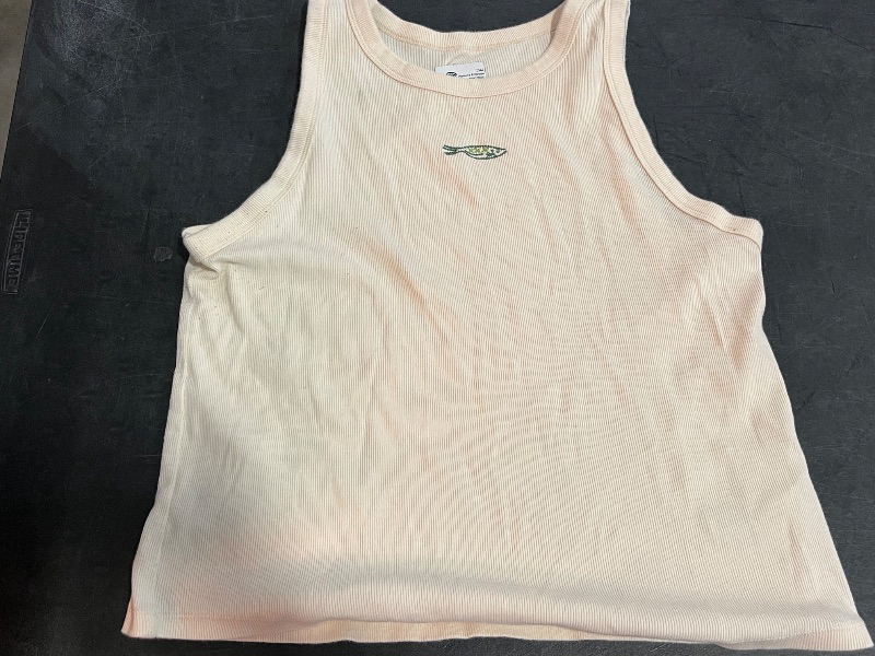Photo 1 of (XXL) Womens A New Day High Neck Ribbed Tank Top in Cream and a Small Fish Icon 