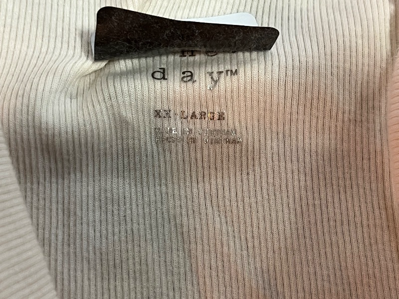 Photo 1 of (XXL) Womens A New Day High Neck Ribbed Tank Top in Cream and a Small Fish Icon 