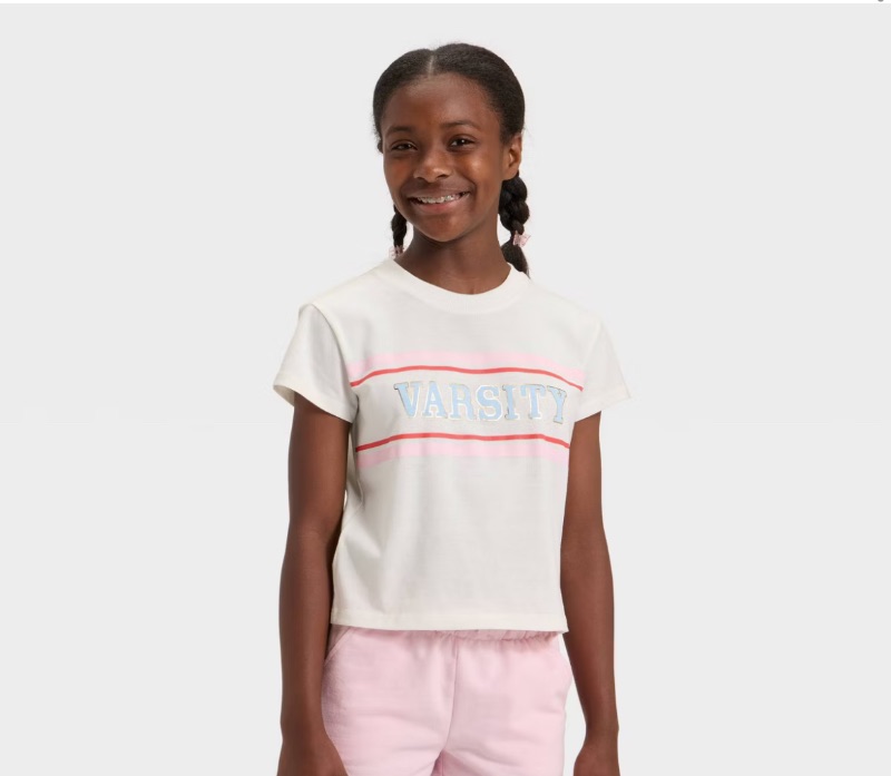 Photo 1 of (M) Girls Short Sleeve Varsity Graphic Tshirt - Cat & Jack