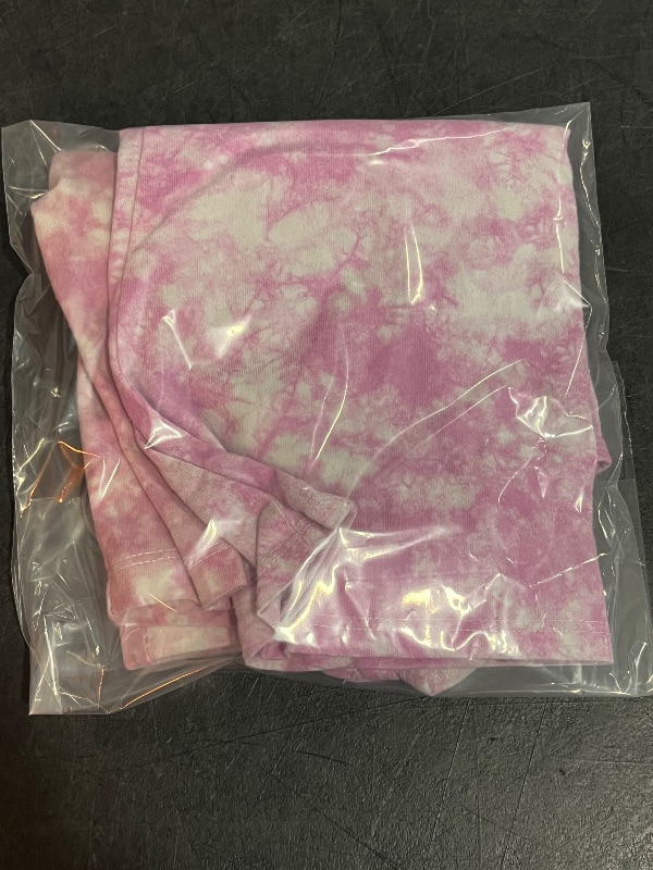 Photo 1 of (M) Girls Tye Dye Biker Shorts and Tank Top Set, Pink M 