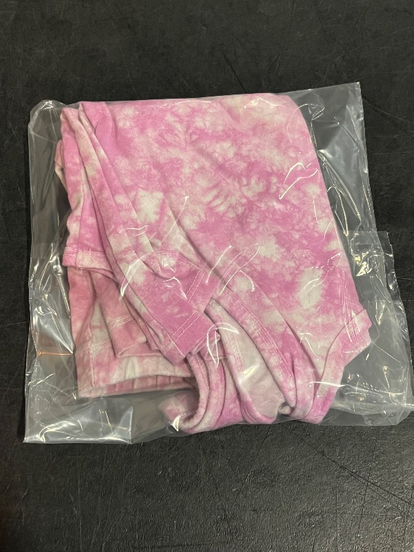 View 3 of (S) Girls Tye Dye Biker Shorts and Tank Top Set, Pink S 