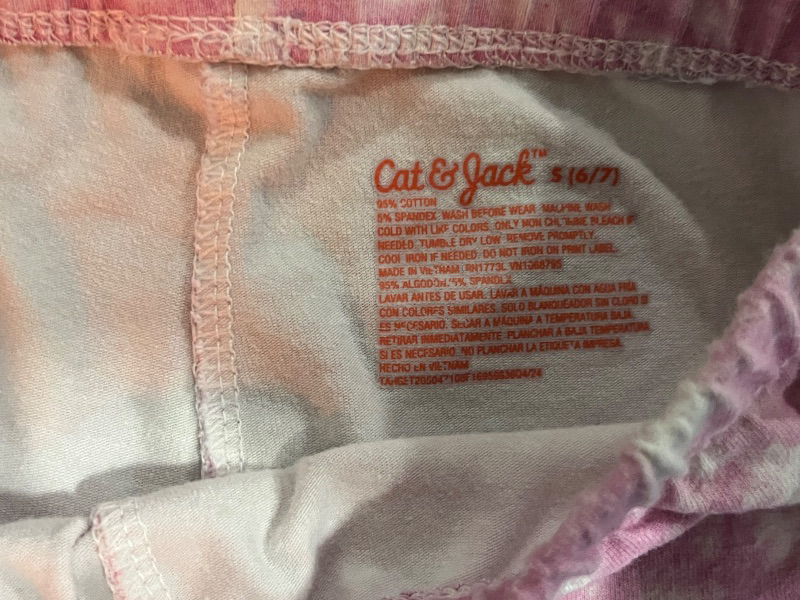 View 2 of (S) Girls Tye Dye Biker Shorts and Tank Top Set, Pink S 