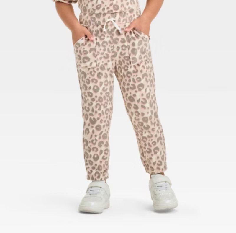Photo 1 of 5T Toddler Girls Leopard Sweats , Pink/Brown 5T