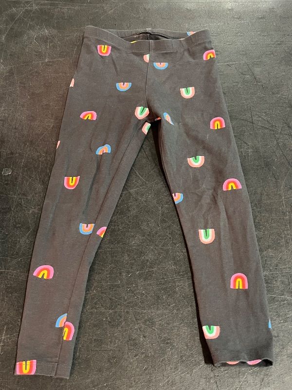 View 2 of 4T Cat&Jack Dark Grey Leggings With Rainbow Accents
